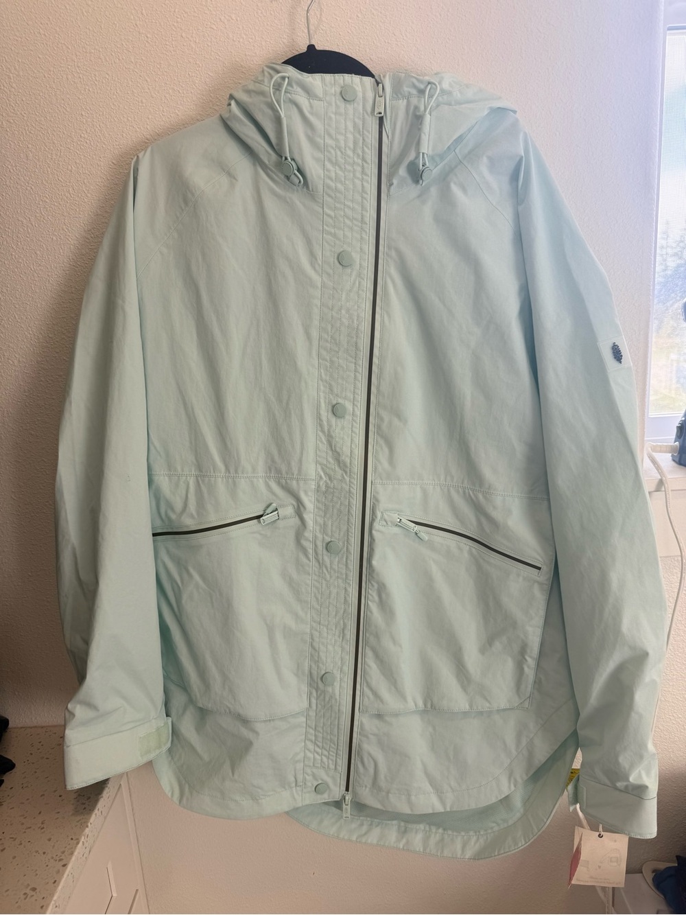 FP Movement by Free People Light Mint Hooded Trench Raincoat